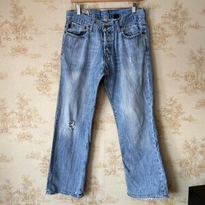 Vintage 90s Abercrombie & Fitch Heavy Ounce low rise bootcut distressed jeans 31